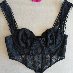 For Love and Lemons Black Corset Top Size Medium
